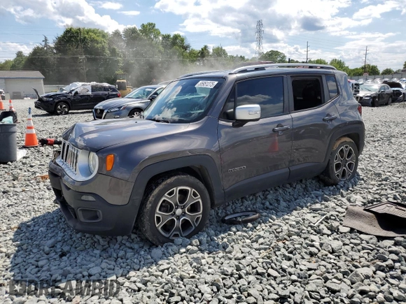 2016 Jeep Renegade Limited with VIN ZACCJADT7GPD33434, listed as a Copart auction lot 55951275 with 172,598 mi miles and Salvage title. Bid and sale history available at DreamBid. Image 1.