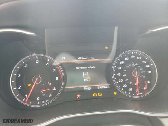 2019 Genesis G70 2.0T Advanced with VIN KMTG44LA1KU022519, listed as a Copart auction lot 72621702 with 29,673 mi miles. Bid and sale history available at carsss.com. Image 9.
