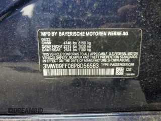 2023 BMW 3 Series 330i xDrive with VIN 3MW89FF08P8D56583, listed as a Copart auction lot 46220325 with 15,606 mi miles and Salvage Title. Bid and sale history available at carsss.com. Image 12.