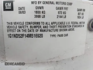2004 Chevrolet Classic with VIN 1G1ND52F14M516920, listed as a IAAI auction lot 41902825 with 264,864 mi miles. Bid and sale history available at carsss.com. Image 9.