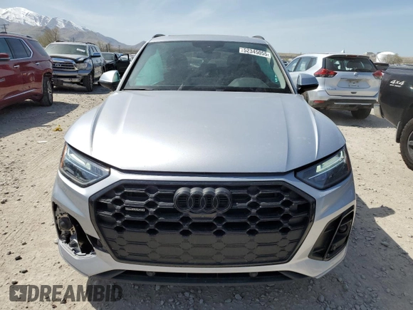 2023 Audi Q5 S line Premium Plus with VIN WA1EAAFY6P2097705, listed as a Copart auction lot 52345055 with 22,894 mi miles and Salvage title. Bid and sale history available at DreamBid. Image 5.