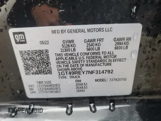 2022 GMC Sierra 2500HD Denali z VIN 1GT49REY7NF314792, wystawiony jako Copart lot #55963455 z przebiegiem 114 853 mil mil oraz Szkoda całkowita • Salvage title. Historia ofert i sprzedaży dostępna na DreamBid. Obrazek 13.
