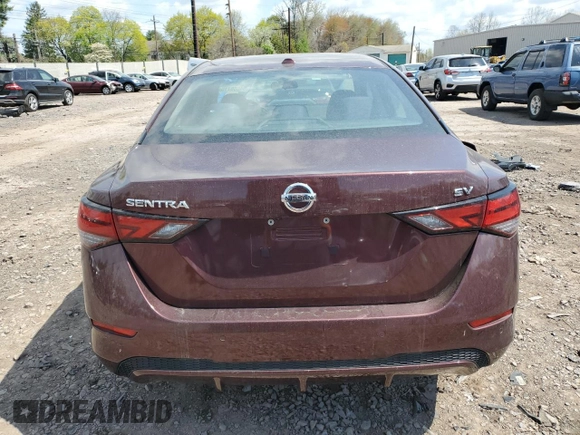 2020 Nissan Sentra SV with VIN 3N1AB8CV4LY293905, listed as a Copart auction lot 54066715 with Not Provided miles and Clean Title. Bid and sale history available at DreamBid. Image 6.