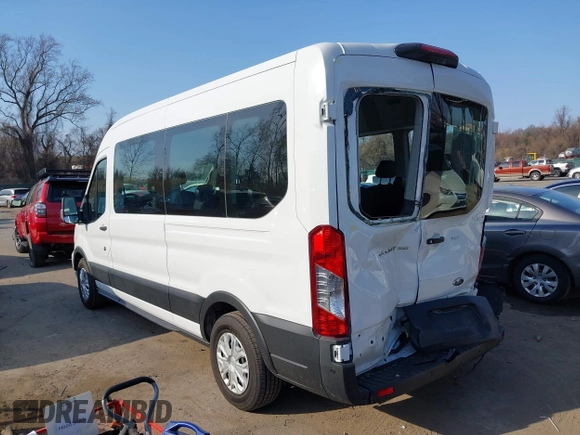 2021 Ford Transit Passenger XL with VIN 1FBAX2C89MKA49631, listed as a IAAI auction lot 41773770 with 77,260 mi miles and . Bid and sale history available at DreamBid. Image 3.