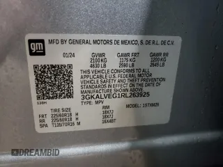2024 GMC Terrain SLT with VIN 3GKALVEG1RL263925, listed as a Copart auction lot 49842095 with 10,657 mi miles and Salvage title. Bid and sale history available at DreamBid. Image 13.