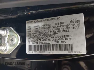2016 Acura RDX with VIN 5J8TB4H31GL022922, listed as a IAAI auction lot 41560891 with 160,533 mi miles. Bid and sale history available at carsss.com. Image 9.