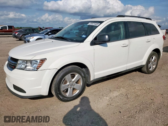 2013 Dodge Journey SE z VIN 3C4PDCAB0DT531874, wystawiony jako Copart lot #59524405 z przebiegiem 125 230 mil mil oraz Czysty tytuł • Clean title. Historia ofert i sprzedaży dostępna na DreamBid. Obrazek 1.