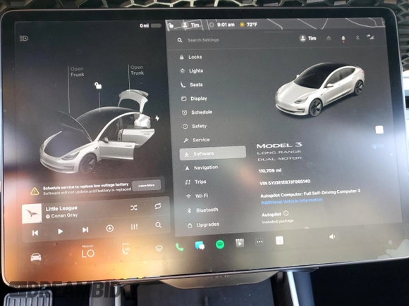 2018 Tesla Model 3 Long Range Battery z VIN 5YJ3E1EB7JF065140, wystawiony jako Copart lot #51916035 z przebiegiem 110 709 mil mil oraz Szkody całkowita. Historia ofert i sprzedaży dostępna na DreamBid. Obrazek 9.