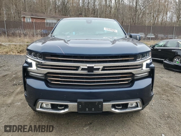 2022 Chevrolet Silverado 1500 High Country with VIN 3GCUYHETXNG204805, listed as a Copart auction lot 51079595 with 41,706 mi miles and Salvage Title. Bid and sale history available at carsss.com. Image 5.