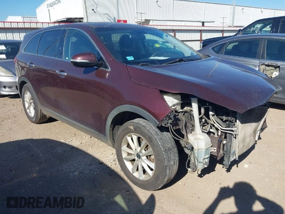 2019 Kia Sorento L with VIN 5XYPG4A39KG554287, listed as a IAAI auction lot 41760728 with 166,989 mi miles. Bid and sale history available at carsss.com. Image 1.