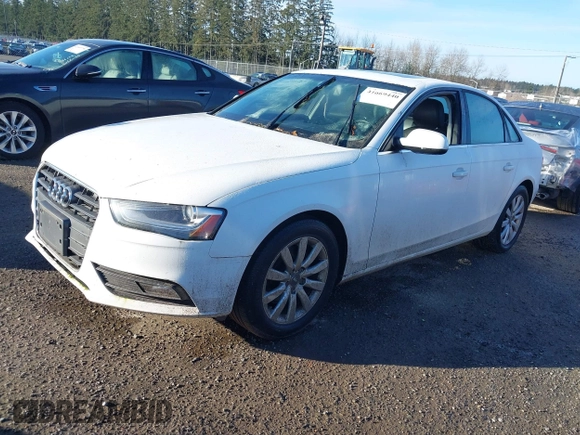 2013 Audi A4 Premium with VIN WAUAFAFL7DN010475, listed as a IAAI auction lot 41669440 with 126,167 mi miles. Bid and sale history available at carsss.com. Image 2.