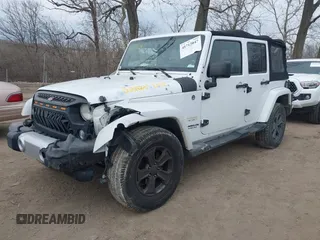 2014 Jeep Wrangler Unlimited Sahara with VIN 1C4BJWEGXEL326585, listed as a IAAI auction lot 41712047 with 155,973 mi miles. Bid and sale history available at carsss.com. Image 2.
