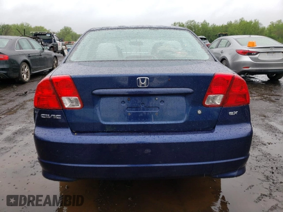 2004 Honda Civic EX with VIN 2HGES26764H614960, listed as a Copart auction lot 55269615 with 157,293 mi miles and Salvage Title. Bid and sale history available at DreamBid. Image 6.