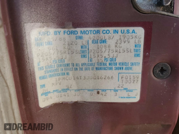 1988 Ford Bronco z VIN 1FMCU14T3JUD16266, wystawiony jako Copart lot #77365034 z przebiegiem 81 445 mil mil oraz Szkoda całkowita • Salvage title. Historia ofert i sprzedaży dostępna na DreamBid. Obrazek 12.