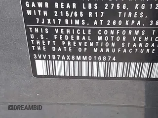 2021 Volkswagen Tiguan S with VIN 3VV1B7AX8MM016874, listed as a IAAI auction lot 41633090 with 76,857 mi miles and . Bid and sale history available at DreamBid. Image 9.