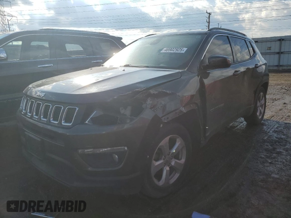 2019 Jeep Compass Latitude with VIN 3C4NJCBB3KT852044, listed as a Copart auction lot 46902925 with 49,085 mi miles and Salvage title. Bid and sale history available at DreamBid. Image 1.