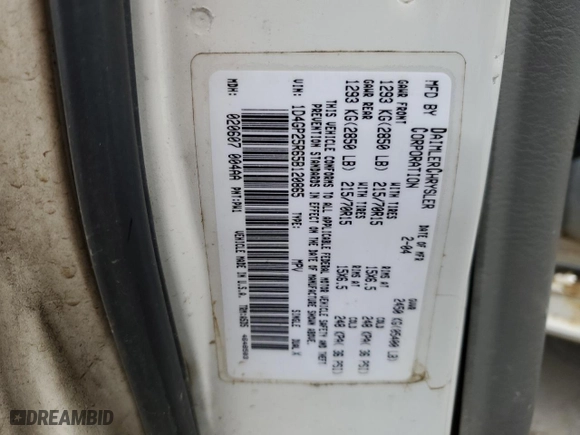 2005 Dodge Caravan SE with VIN 1D4GP25R65B120865, listed as a Copart auction lot 75720544 with 269,718 mi miles and Salvage Title. Bid and sale history available at carsss.com. Image 14.
