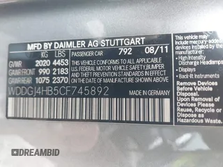 2012 Mercedes-Benz C 250 с VIN WDDGJ4HB5CF745892, выставлен на аукционе IAAI как лот 42347608 с пробегом 109 677 миль миль и . История ставок и продаж доступна на DreamBid. Изображение 9.