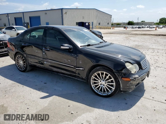 2003 Mercedes-Benz C 240 with VIN WDBRF61JX3F375295, listed as a Copart auction lot 60106075 with 153,767 mi miles and Salvage title. Bid and sale history available at DreamBid. Image 4.