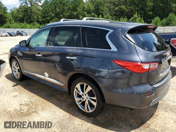 2013 Infiniti JX35 with VIN 5N1AL0MN6DC345311, listed as a Copart auction lot 67188584 with 173,822 mi miles and Salvage Title. Bid and sale history available at carsss.com. Image 2.