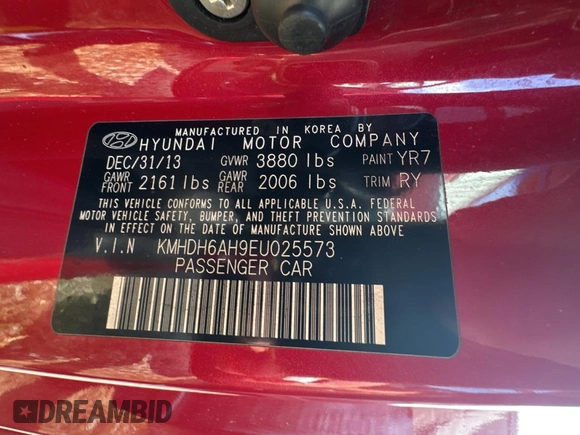 2014 Hyundai Elantra Coupe with VIN KMHDH6AH9EU025573, listed as a Copart auction lot 87049884 with 103,713 mi miles and Clean Title. Bid and sale history available at carsss.com. Image 10.