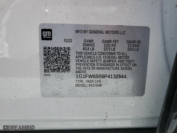 2023 Chevrolet Bolt EV 1LT with VIN 1G1FW6S06P4132944, listed as a Copart auction lot 51714275 with 21,874 mi miles and Clean Title. Bid and sale history available at carsss.com. Image 12.