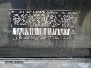 2007 Lexus IS 250 with VIN JTHCK262972018893, listed as a Copart auction lot 52823775 with 236,155 mi miles and Clean Title. Bid and sale history available at carsss.com. Image 12.
