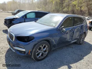 2021 BMW X3 xDrive30e with VIN 5UXTS1C03M9E02168, listed as a Copart auction lot 54222645 with 48,183 mi miles and Salvage Title. Bid and sale history available at carsss.com. Image 1.