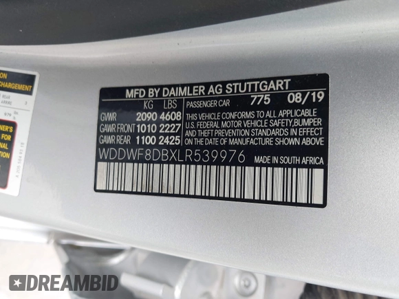 2020 Mercedes-Benz C 300 с VIN WDDWF8DBXLR539976, выставлен на аукционе IAAI как лот 42116664 с пробегом 88 064 миль миль и . История ставок и продаж доступна на DreamBid. Изображение 9.