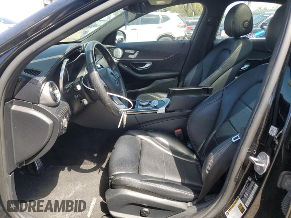 2017 Mercedes-Benz C 300 with VIN 55SWF4KBXHU202385, listed as a Copart auction lot 53499935 with 57,685 mi miles and Salvage Title. Bid and sale history available at DreamBid. Image 7.