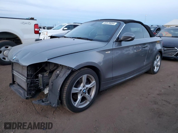 2012 BMW 1 Series 128i with VIN WBAUN1C5XCVH84145, listed as a Copart auction lot 82579054 with 40,309 mi miles and Salvage title. Bid and sale history available at DreamBid. Image 1.