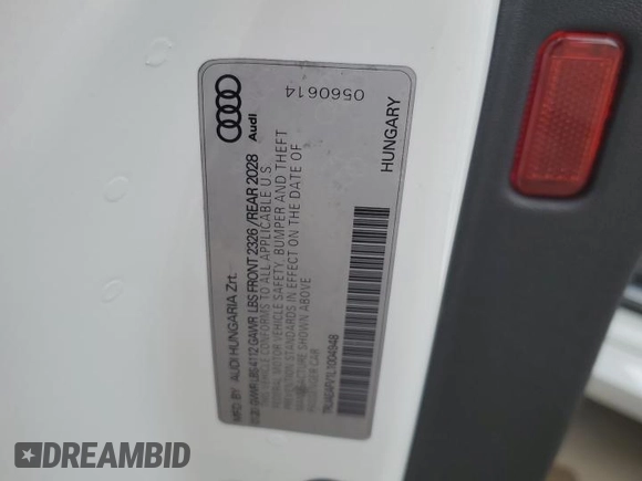 2020 Audi TT with VIN TRUAEAFV1L1004948, listed as a Copart auction lot 54455114 with 14,031 mi miles and Salvage title. Bid and sale history available at DreamBid. Image 12.