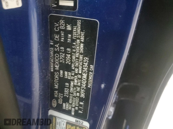 2021 Kia Forte GT-Line z VIN 3KPF34AD0ME349439, wystawiony jako Copart lot #57508855 z przebiegiem 104 172 mil mil oraz Szkoda całkowita • Salvage title. Historia ofert i sprzedaży dostępna na DreamBid. Obrazek 12.