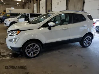 2019 Ford EcoSport Titanium z VIN MAJ6S3KL2KC300398, wystawiony jako Copart lot #58556855 z przebiegiem 77 912 mil mil oraz Szkoda całkowita • Salvage title. Historia ofert i sprzedaży dostępna na DreamBid. Obrazek 1.