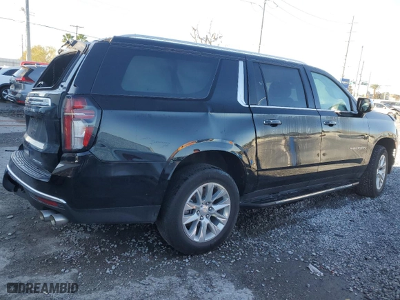 2023 Chevrolet Suburban Premier with VIN 1GNSCFKD4PR192684, listed as a Copart auction lot 45593075 with 47,371 mi miles and Salvage Title. Bid and sale history available at carsss.com. Image 3.