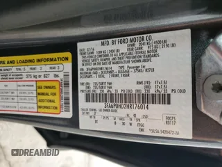2017 Ford Fusion SE with VIN 3FA6P0HD2HR176014, listed as a Copart auction lot 63339165 with 134,303 mi miles and Clean title. Bid and sale history available at DreamBid. Image 12.