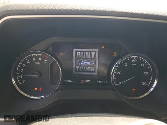 2021 Ford F-150 XL with VIN 1FTEW1C89MFC91290, listed as a Copart auction lot 53907505 with 75,098 mi miles and Salvage title. Bid and sale history available at DreamBid. Image 9.