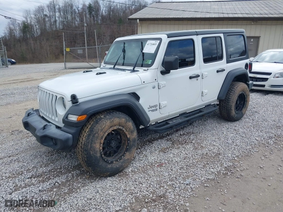 2019 Jeep Wrangler Unlimited Sport S with VIN 1C4HJXDG3KW604576, listed as a IAAI auction lot 41726805 with 89,118 mi miles. Bid and sale history available at carsss.com. Image 18.