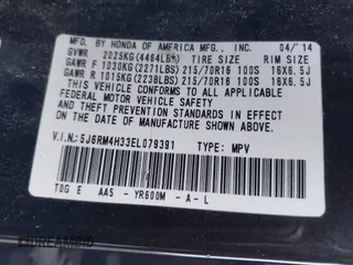 2014 Honda CR-V LX with VIN 5J6RM4H33EL079391, listed as a IAAI auction lot 41913889 with 140,475 mi miles. Bid and sale history available at carsss.com. Image 9.