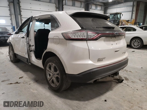 2017 Ford Edge Titanium with VIN 2FMPK4K94HBB52137, listed as a Copart auction lot 41884255 with 0 mi miles and Salvage Title. Bid and sale history available at carsss.com. Image 2.