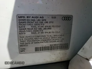 2024 Audi Q5 Premium Plus with VIN WA1BBAFY3R2040820, listed as a Copart auction lot 77135564 with 12,716 mi miles and Salvage title. Bid and sale history available at DreamBid. Image 15.