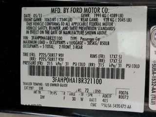 2011 Ford Fusion SE with VIN 3FAHP0HA1BR321100, listed as a Copart auction lot 53870005 with Not Provided miles and Salvage Title. Bid and sale history available at carsss.com. Image 12.