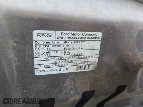 2022 Ford Escape SE с VIN 1FMCU9G67NUA48820, выставлен на аукционе IAAI как лот 42525386 с пробегом 83 489 миль миль и . История ставок и продаж доступна на DreamBid. Изображение 25.