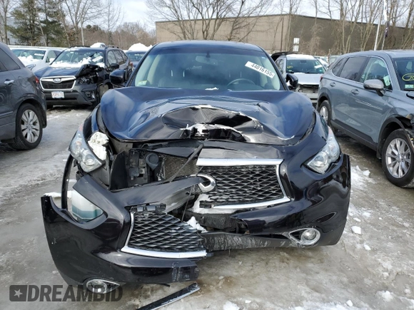2017 Infiniti QX70 with VIN JN8CS1MW0HM411015, listed as a Copart auction lot 44016155 with Not Provided miles and Salvage Title. Bid and sale history available at carsss.com. Image 5.