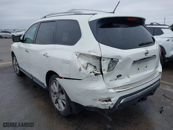 2014 Nissan Pathfinder SV with VIN 5N1AR2MN8EC633911, listed as a IAAI auction lot 41427334 with 128,467 mi miles. Bid and sale history available at carsss.com. Image 3.