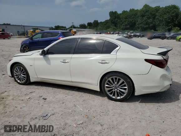 2018 Infiniti Q50 Luxe with VIN JN1EV7AP4JM352281, listed as a Copart auction lot 62262735 with 148,158 mi miles and Salvage title. Bid and sale history available at DreamBid. Image 2.