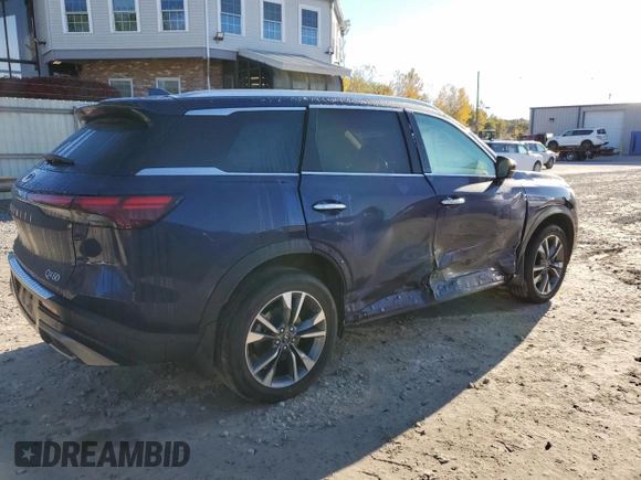2022 Infiniti QX60 Luxe with VIN 5N1DL1FS9NC331653, listed as a Copart auction lot 76532844 with 55,578 mi miles and Salvage title. Bid and sale history available at DreamBid. Image 3.
