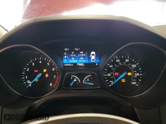 2017 Ford Focus SE with VIN 1FADP3F26HL219505, listed as a Copart auction lot 51641645 with 70,543 mi miles and Salvage Title. Bid and sale history available at carsss.com. Image 9.