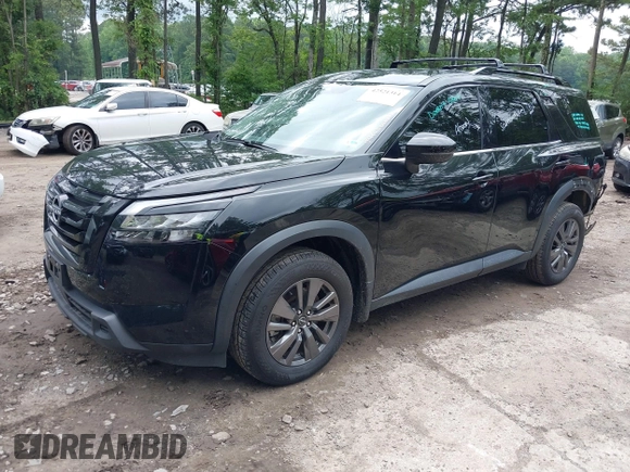 2023 Nissan Pathfinder SV with VIN 5N1DR3BA0PC259347, listed as a IAAI auction lot 42521314 with 44,370 mi miles and . Bid and sale history available at DreamBid. Image 18.