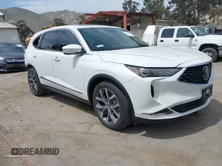 2022 Acura MDX w/Technology Package with VIN 5J8YD9H48NL009409, listed as a IAAI auction lot 42025333 with 21,889 mi miles. Bid and sale history available at carsss.com. Image 1.